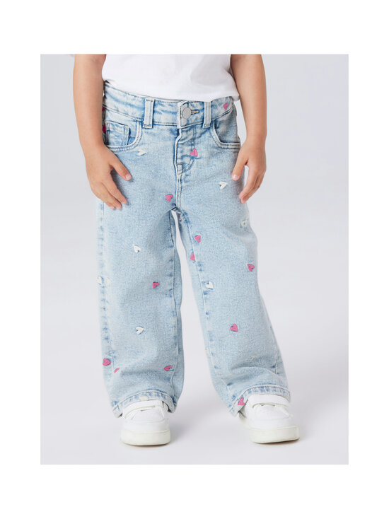 Name It - Teksapüksid NmfRose Embroidery, laialõikelised - LIGHT BLUE BLEACHED DENIM | Stockmann - photo 3