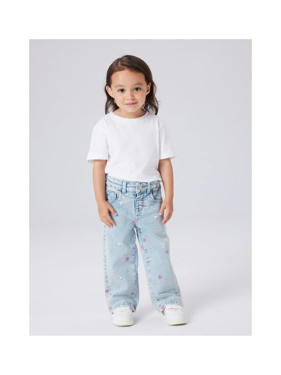 Name It - Teksapüksid NmfRose Embroidery, laialõikelised - LIGHT BLUE BLEACHED DENIM | Stockmann - photo 5