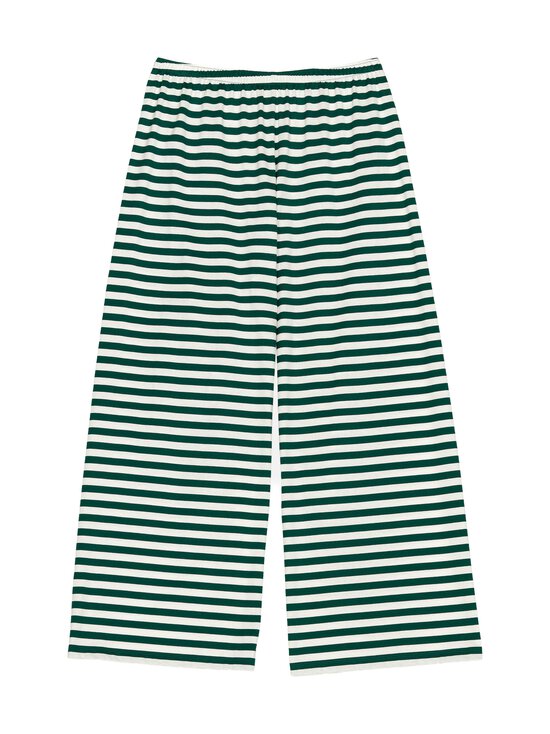Marimekko - Caissa Tasaraita -pyjamahousut - 061 DARK GREEN, OFF WHITE | Stockmann - photo 1