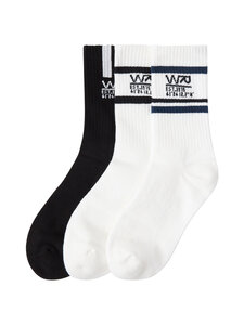 Lindex - Ribbed Shaft zeķes, 3 pāri - 80 BLACK | Stockmann