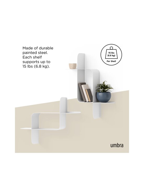 Umbra - Montage metāla sienas plaukti, 2 gab. - WHITE | Stockmann - photo 9