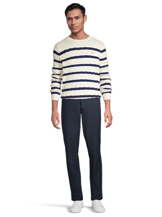 GANT - Palmikkoes kampsun Striped Cotton C-Neck - 130 CREAM | Stockmann - photo 2