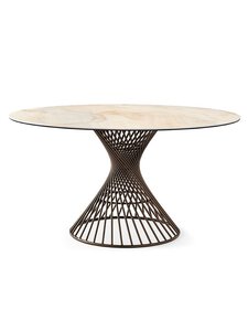 Calligaris - Vortex-ruokapöytä kullanvärinen marmori/pronssi ø 120 cm - BEIGE | Stockmann