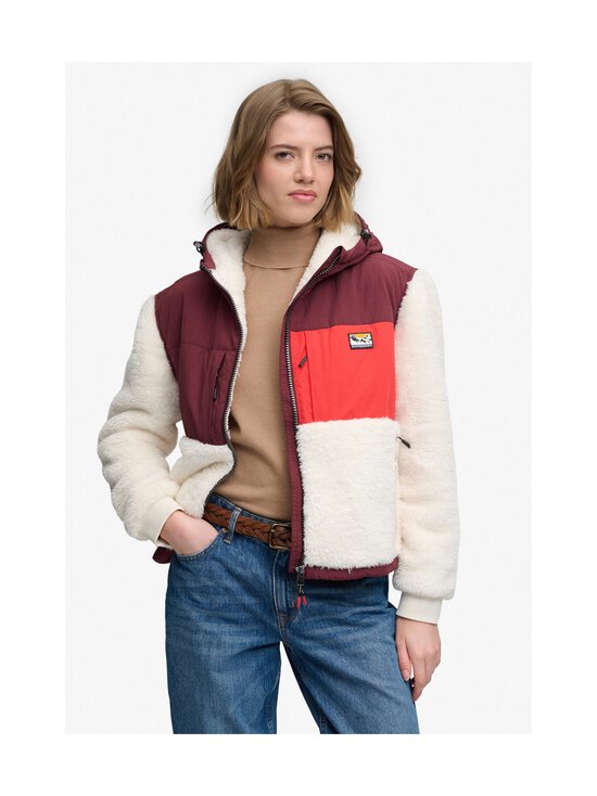 Superdry - Super Soft Hybrid -takki - M3Z DESERT BONE OFF WHITE/PORT RED | Stockmann - photo 2