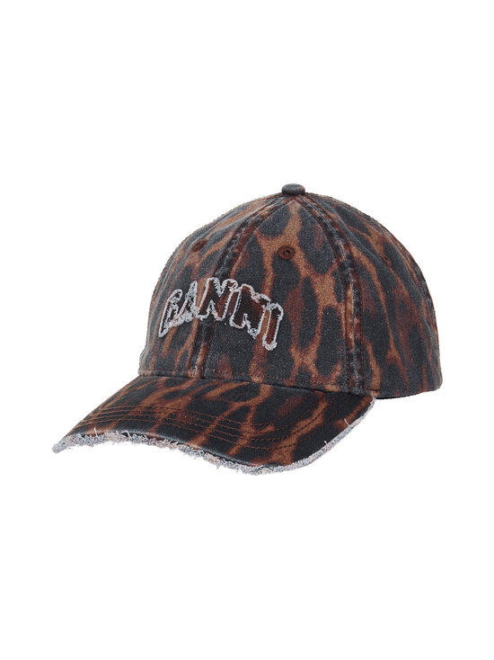 Ganni - Printed Washed Cotton Ocelot Leopard -lippalakki - ZZB RAWHIDE | Stockmann - photo 1