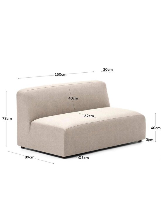 Kave Home - Neom-sohva beige L 150 cm - BEIGE | Stockmann - photo 8