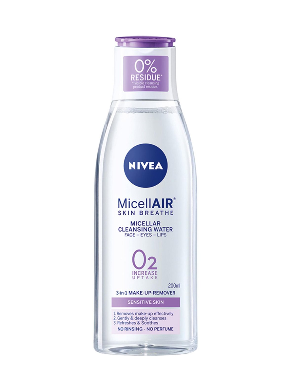 NIVEA Micellair skin breathe® micellar water sensitive -puhdistusvesi herkälle iholle 200 ml