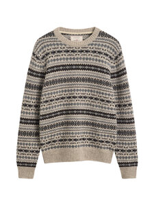 GANT - Brushed Wool Jacquard -neulepaita - 291 LIGHT BEIGE MELANGE | Stockmann