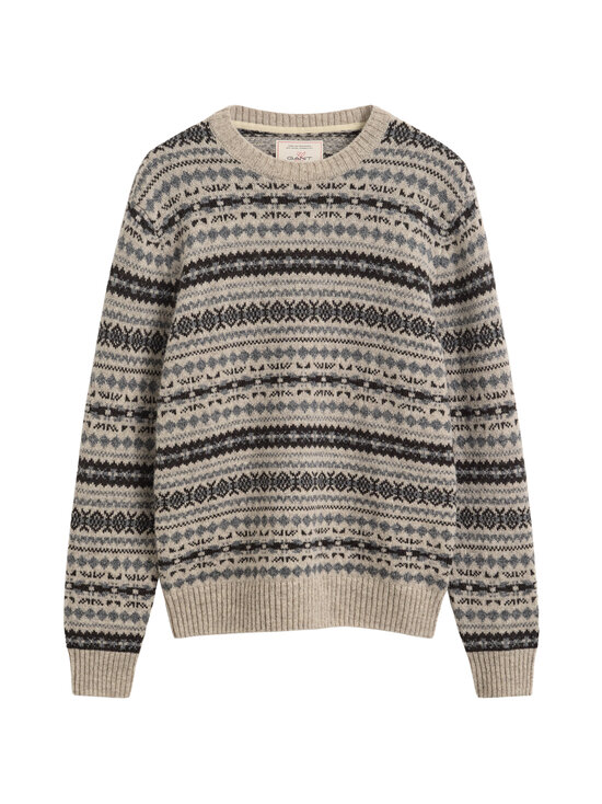 GANT - Brushed Wool Jacquard -neulepaita - 291 LIGHT BEIGE MELANGE | Stockmann - photo 1