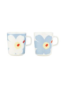 Marimekko - Juhla Unikko -muki 2,5 dl, 2 kpl - WHITE,LT.BLUE,SAND,ORANGE RED | Stockmann