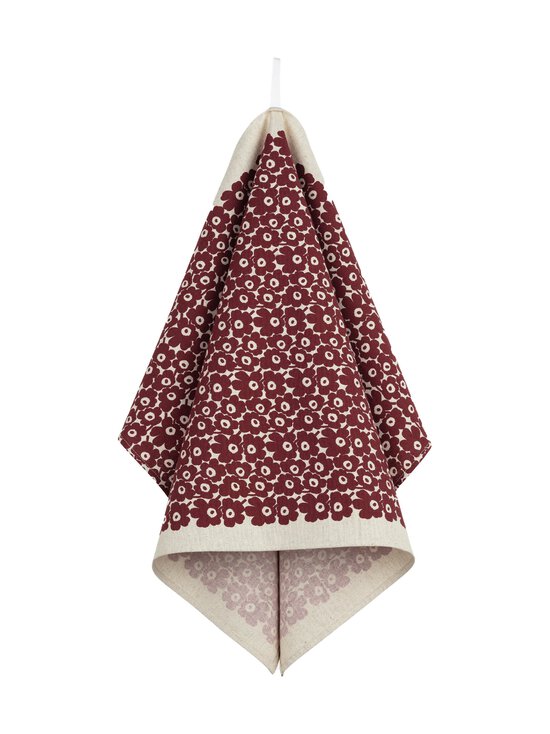 Marimekko - Pikkuinen Unikko -keittiöpyyhe 47 x 70 cm - LINEN, BURGUNDY | Stockmann - photo 1