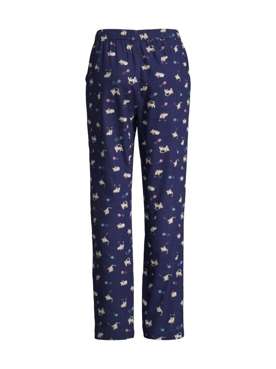 Damella - Cat Print -flanellipyjamahousut - 020 NAVY | Stockmann - photo 2