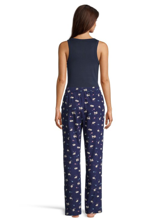Damella - Cat Print -flanellipyjamahousut - 020 NAVY | Stockmann - photo 4