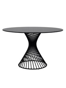 Calligaris - Vortex-ruokapöytä, harmaa lasi/mattamusta ø 120 cm - LÄPINÄKYVÄ,MUSTA,HARMAA | Stockmann