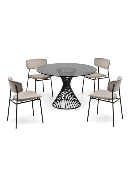 Calligaris - Vortex-ruokapöytä, harmaa lasi/mattamusta ø 120 cm - LÄPINÄKYVÄ,MUSTA,HARMAA | Stockmann - photo 6