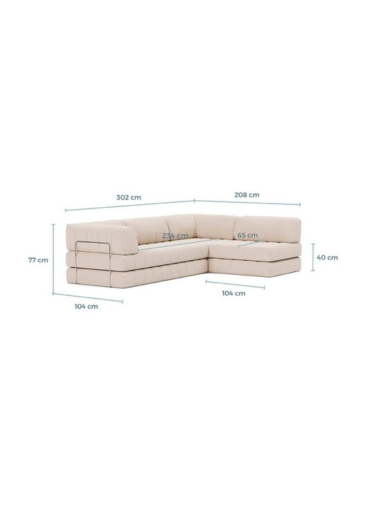 Innovation Living - CozyPad-vuodesohva Corduroy-kangas 594 ivory 312 x 208 cm / käsinojilla - BEIGE | Stockmann - photo 15