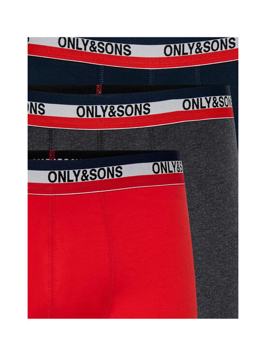 Only & Sons - Bokserid OnsFiz Solid, 3 paari - DARK GREY MELANGE PACK:DUSTY CEDAR - NAVY BLAZER | Stockmann - photo 3