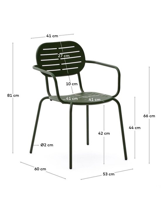 Kave Home - Brai-tuoli käsinojilla tummanvihreä - GREEN | Stockmann - photo 11