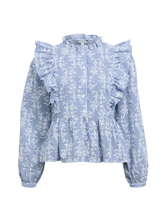 Object - Trikotaažsärk ObjCiara Frill - C-12 DARK DENIM_WHITE | Stockmann - photo 1