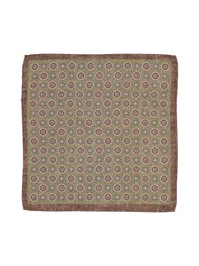 Stockholm Kravatt - Double Medallion Small Pailsey -silkkitaskuliina - 1 BROWN/GREEN | Stockmann