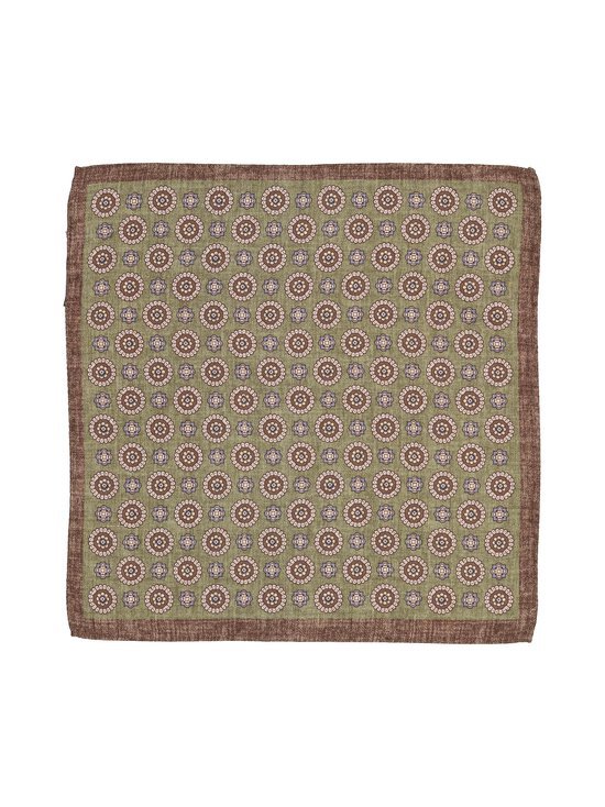 Stockholm Kravatt - Double Medallion Small Pailsey -silkkitaskuliina - 1 BROWN/GREEN | Stockmann - photo 1