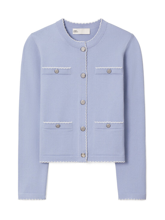 Tory Burch - Kendra Scalloped -villaneuletakki - 985 PALE BLUE / NEW IVORY | Stockmann - photo 1