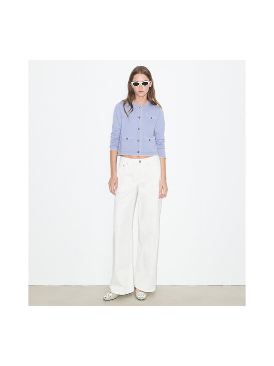 Tory Burch - Kendra Scalloped -villaneuletakki - 985 PALE BLUE / NEW IVORY | Stockmann - photo 2