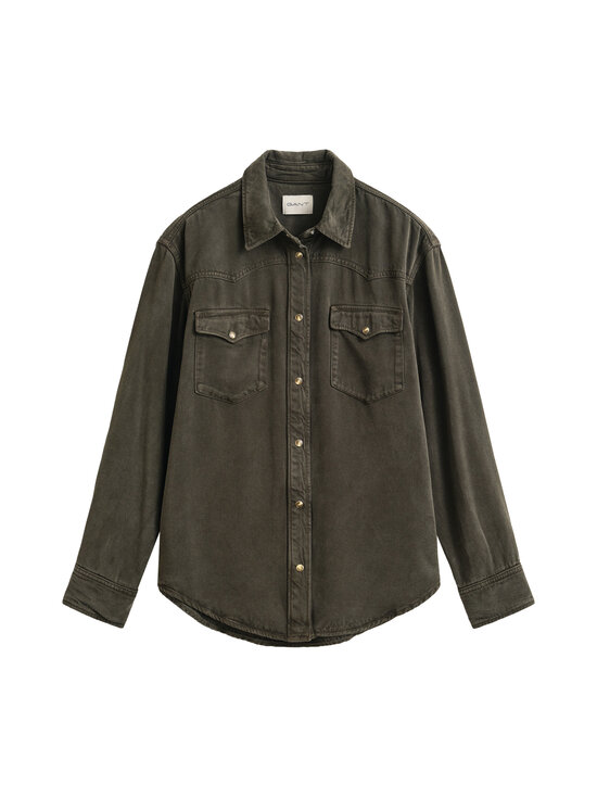 GANT - Relaxed Twill Ranger džinsa kreklblūze - 368 DARK MOSS GREEN | Stockmann - photo 1