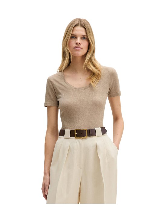 Marc O'Polo - T-särk Deep Round Neck - 742 EARTHY TAUPE | Stockmann - photo 2