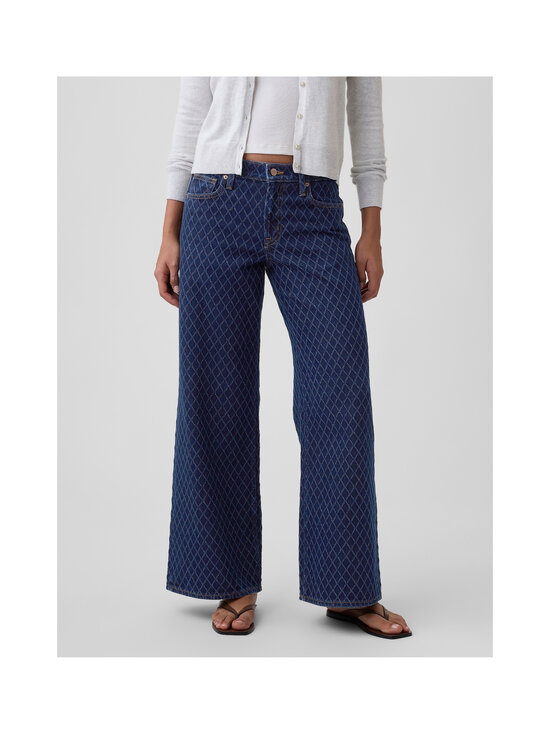 GAP - Mid Rise Wide Leg Diamond Dobby džinsi - DARK WASH | Stockmann - photo 3