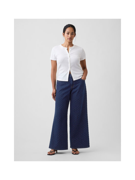 GAP - Mid Rise Wide Leg Diamond Dobby džinsi - DARK WASH | Stockmann - photo 4