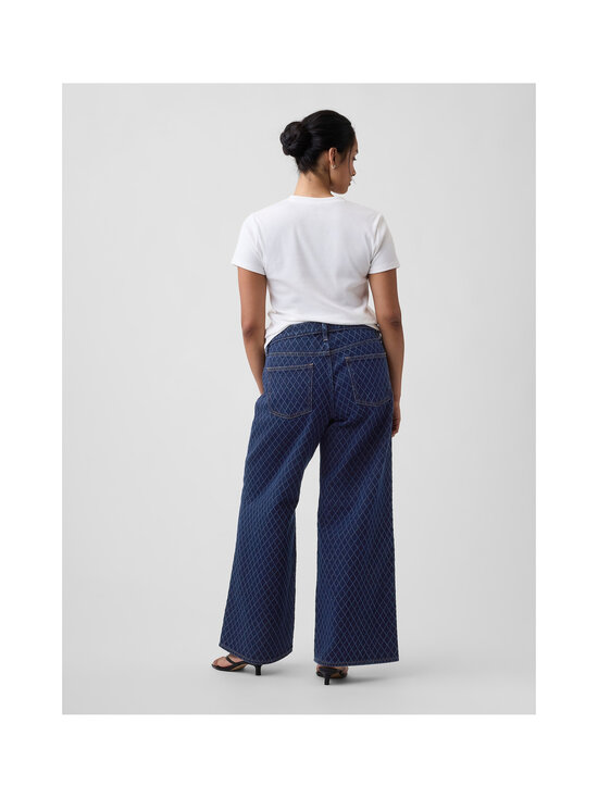 GAP - Mid Rise Wide Leg Diamond Dobby džinsi - DARK WASH | Stockmann - photo 6