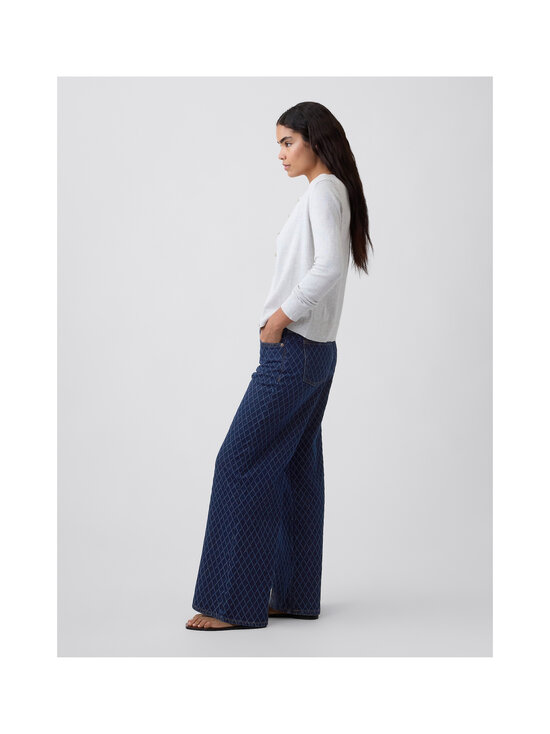GAP - Mid Rise Wide Leg Diamond Dobby džinsi - DARK WASH | Stockmann - photo 7