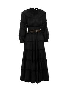 Silk Tiered Midi Dress -silkkimekko