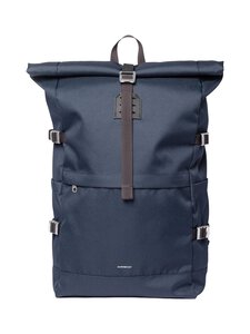 Sandqvist - Icon Rolltop L mugursoma - NAVY WITH BLACK LEATHER Sandqvist - Icon Rolltop L mugursoma - NAVY WITH BLACK LEATHER | Stockmann