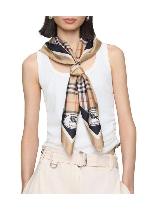 Burberry - Medium Check Border -silkkihuivi - A2021 SAND | Stockmann - photo 4