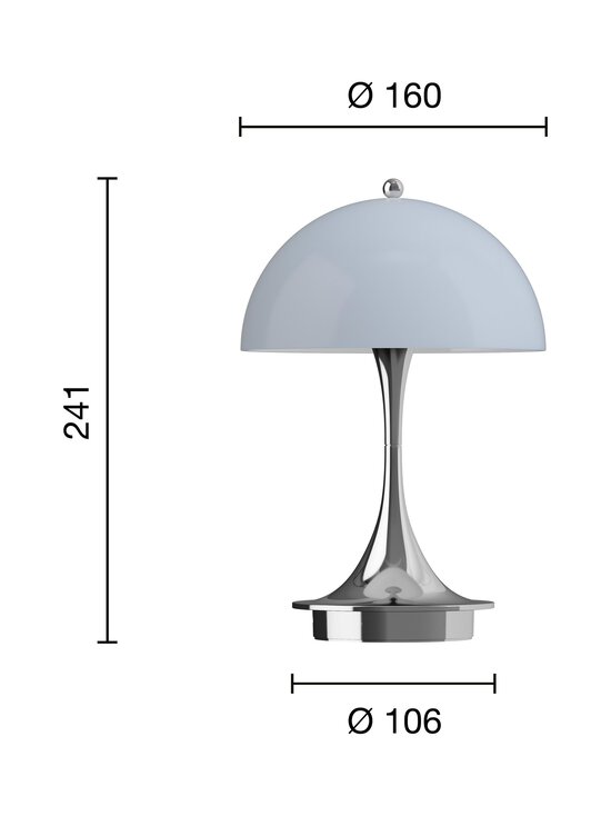 Louis Poulsen - Panthella 160 Portable V3 -kannettava pöytävalaisin - CHROME OPAL GREY - photo 3 Louis Poulsen - Panthella 160 Portable V3 -kannettava pöytävalaisin - CHROME OPAL GREY | Stockmann - photo 3