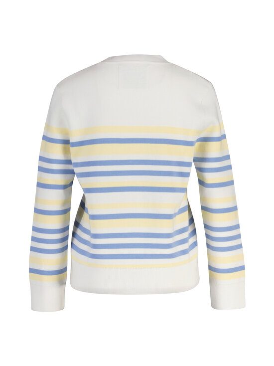 GANT - Textured Striped V-Neck -neuletakki - 713 VANILLA YELLOW | Stockmann - photo 2