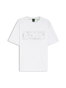 Boss Green - T-särk Globe Logo Pattern Jersey - 100 WHITE | Stockmann