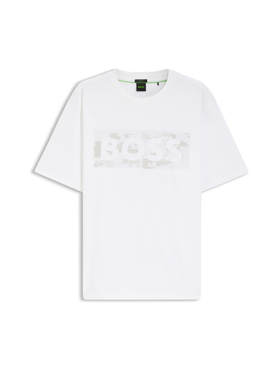 Boss Green - T-särk Globe Logo Pattern Jersey - 100 WHITE | Stockmann - photo 1