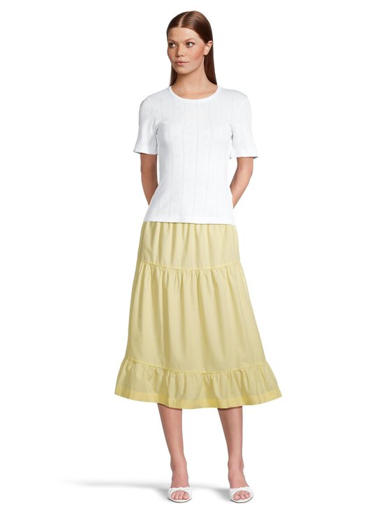 Ganni - Compact Pointelle Rib t-paita - 151 BRIGHT WHITE | Stockmann - photo 2