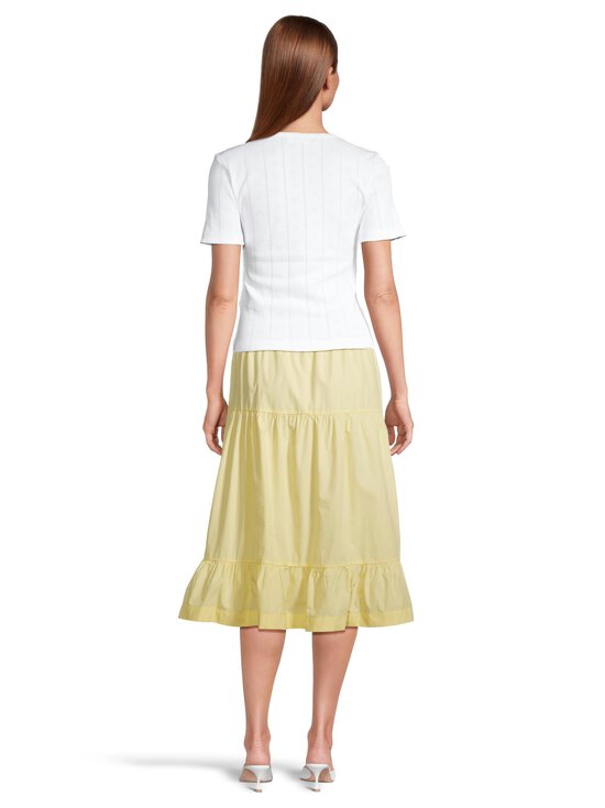 Ganni - Compact Pointelle Rib t-paita - 151 BRIGHT WHITE | Stockmann - photo 3