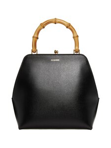 Jil Sander - Goji Square Small Bamboo -nahkalaukku - 001 BLACK + BLACK + NATURAL F BLACK | Stockmann