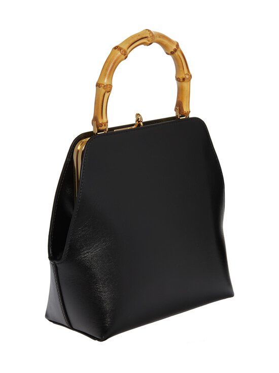 Jil Sander - Goji Square Small Bamboo -nahkalaukku - 001 BLACK + BLACK + NATURAL F BLACK | Stockmann - photo 2