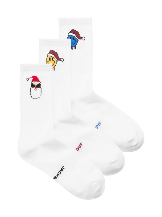 Jack & Jones - JacMelting Smiley zeķes, 3 pāri - WHITE PACK:WHITE - WHITE | Stockmann - photo 1