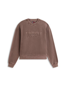 Tommy Jeans - Boxy Script Crew  džemperis - GW1 BLACK WALNUT | Stockmann