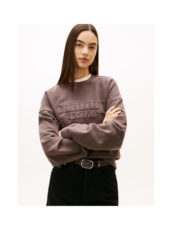Tommy Jeans - Boxy Script Crew  džemperis - GW1 BLACK WALNUT | Stockmann - photo 4