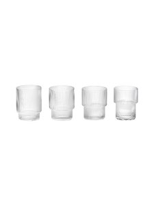 Ferm Living - Ripple-lasi 0,25 l, 4 kpl - KIRKAS Ferm Living - Ripple-lasi 0,25 l, 4 kpl - KIRKAS | Stockmann
