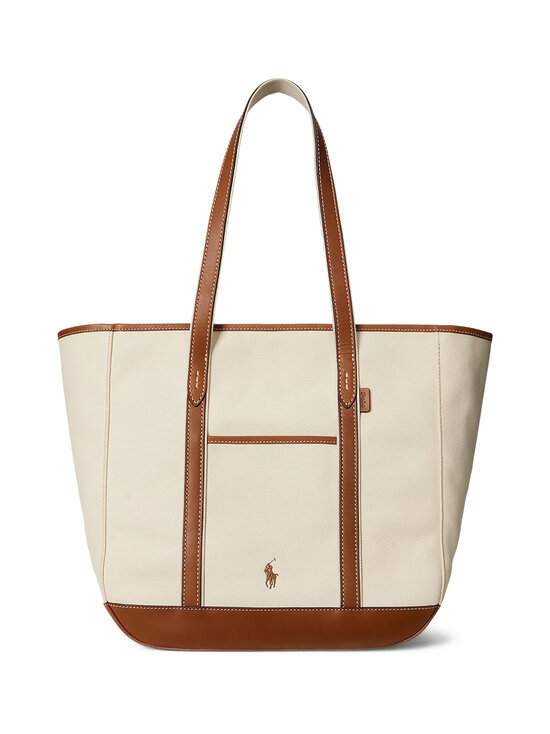 Polo Ralph Lauren - Kott Medium Shopper Tote - ECRU/CUOIO | Stockmann - photo 1