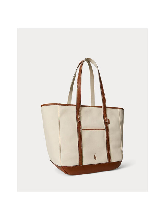 Polo Ralph Lauren - Kott Medium Shopper Tote - ECRU/CUOIO | Stockmann - photo 3
